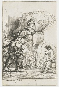 Daavid ja Goljat tekijältä Rembrandt van Rijn