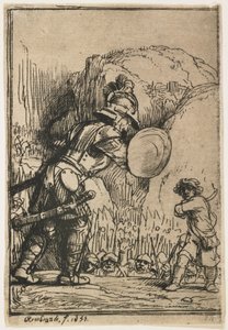 Daavid ja Goljat, 1655 tekijältä Rembrandt van Rijn