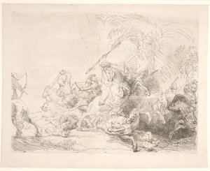 Suuri leijonanmetsästys tekijältä Rembrandt van Rijn