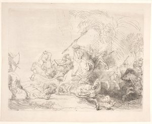 Suuri leijonanmetsästys tekijältä Rembrandt van Rijn