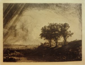 Die Landschaft mit den drei Bäumen tekijältä Rembrandt van Rijn