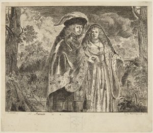 Niin kutsuttu "Mies, jolla on valkoinen sulka" tekijältä Rembrandt van Rijn