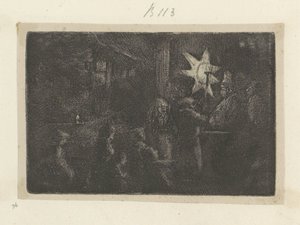 Loppiainen: yökappale Recueil de quatre-vingt-cinq estampes originales (sarjan nimi) tekijältä Rembrandt van Rijn