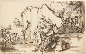 Eliezer ja Rebecca kaivolla tekijältä Rembrandt van Rijn