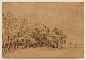 Maatila puiden alla tekijältä Rembrandt van Rijn