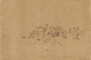 Figuurit Anthoniesdijkin saapumisesta Houtewaeliin [verso] tekijältä Rembrandt van Rijn