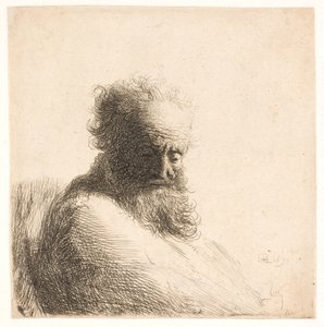 Vanha parrakas mies. Rintakuva tekijältä Rembrandt van Rijn