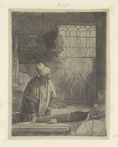 Tutkija tutkimuksessaan (Faust) Recueil de quatre-vingt-cinq estampes originales (sarjan nimi) tekijältä Rembrandt van Rijn