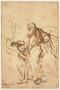 Isä Jumala, jota enkelit tukevat tekijältä Rembrandt van Rijn