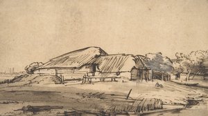 Maatilarakennusryhmä, n. 1648-52. tekijältä Rembrandt van Rijn