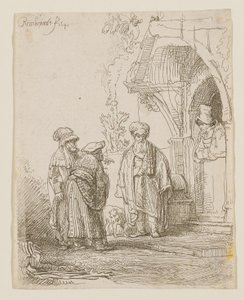 Jaakob ja Laban tekijältä Rembrandt van Rijn