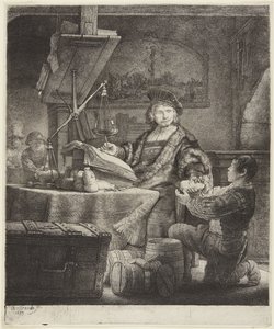 Jan Uytenbogaert (Kultapunnittaja) tekijältä Rembrandt van Rijn