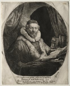 Jan Uytenbogaert, vastustajien saarnaaja, 1635. tekijältä Rembrandt van Rijn
