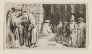 Juutalaiset synagogassa tekijältä Rembrandt van Rijn