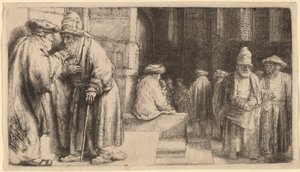 Juutalaiset synagogassa tekijältä Rembrandt van Rijn