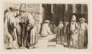Juutalaiset synagogassa tekijältä Rembrandt van Rijn