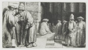 Juutalaiset synagogassa tekijältä Rembrandt van Rijn