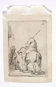 Turbanipäinen ratsastaja hevosella tekijältä Rembrandt van Rijn