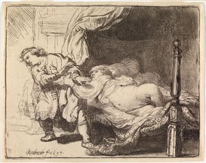 Joosef ja Potifarin vaimo tekijältä Rembrandt van Rijn
