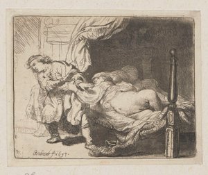 Joosef ja Potifarin vaimo tekijältä Rembrandt van Rijn