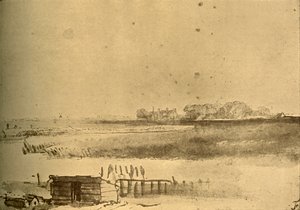 Maisemapiirustus, c1630-16160, 1908. tekijältä Rembrandt van Rijn
