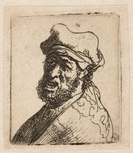 Huutava mies, kolme neljäsosaa jäljellä: rintakuva tekijältä Rembrandt van Rijn