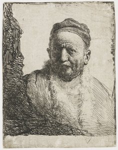 Mies, jolla on kalotti tekijältä Rembrandt van Rijn