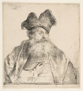 Vanhus jaettu turkislakka, 1640. tekijältä Rembrandt van Rijn