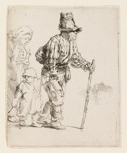 Talonpoikaisperhe kulkurina tekijältä Rembrandt van Rijn