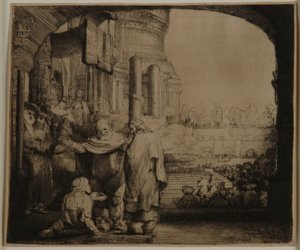Pietari ja Johannes temppelin portilla tekijältä Rembrandt van Rijn