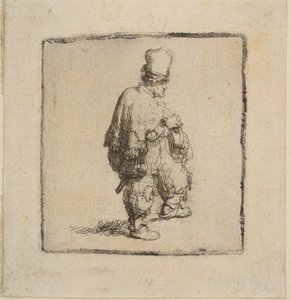 Puolalainen seisoo kädet ristissä, 1630-40. tekijältä Rembrandt van Rijn