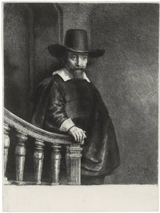""Tohtori Buenon muotokuva"" Muotokuva lääkäristä ja kirjailijasta tohtori Ephraim Buenosta (Ephraim Bueno, juutalainen lääkäri) Kaiverrus Rembrandt van Rhijn (1606-1669) tekijältä Rembrandt van Rijn