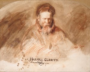 Vanhan miehen muotokuva Rembrandtin isästä, 1625-1630. tekijältä Rembrandt van Rijn