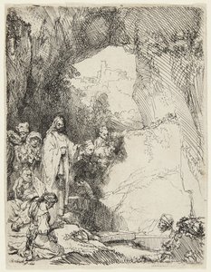 Lazaruksen herättäminen kuolleista tekijältä Rembrandt van Rijn