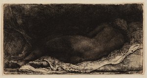 Makaava nainen alaston tekijältä Rembrandt van Rijn