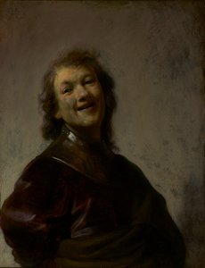 Rembrandt Laughing, c. 1628 (öljy kuparille)
