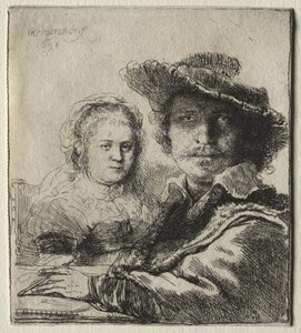 Rembrandt ja hänen vaimonsa Saskia tekijältä Rembrandt van Rijn