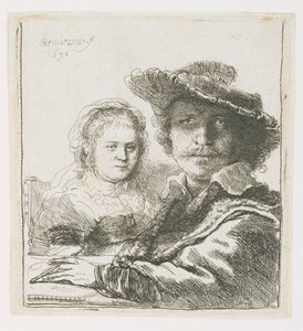 Rembrandt ja hänen vaimonsa Saskia, 1636 tekijältä Rembrandt van Rijn