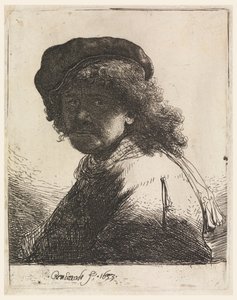 Rembrandt lippassa ja huivissa tekijältä Rembrandt van Rijn