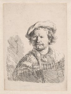 Rembrandt litteässä lippaassa huivi olkapäillä tekijältä Rembrandt van Rijn