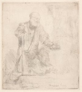 Pyhä Pietari katumuksessa tekijältä Rembrandt van Rijn