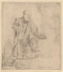 Pyhä Pietari katumuksessa tekijältä Rembrandt van Rijn