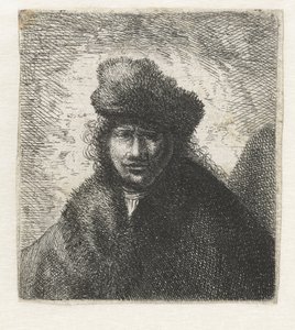 Omakuva vinossa turkislakissa: Rintakuva, n. 1631. tekijältä Rembrandt van Rijn