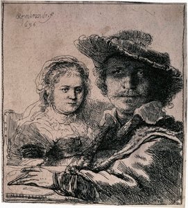 Omakuva Saskian kanssa, 1636. tekijältä Rembrandt van Rijn