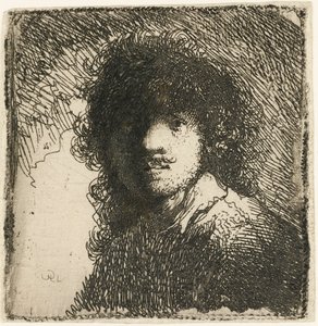 Omakuva paljaspää: rintakuva, n. 1629. tekijältä Rembrandt van Rijn