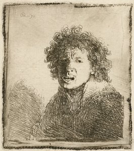 Omakuva suu auki, kuin huutaisi: rintakuva, 1630. tekijältä Rembrandt van Rijn
