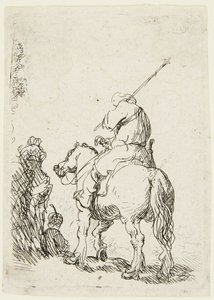 Hevosen selässä oleva sotilas tekijältä Rembrandt van Rijn