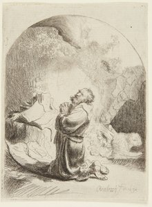 Pyhä Hieronymus rukoilemassa tekijältä Rembrandt van Rijn