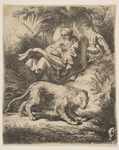 St. Jerome Reading, 1634. tekijältä Rembrandt van Rijn