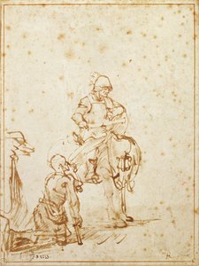 Pyhä Martinus ja kerjäläinen tekijältä Rembrandt van Rijn